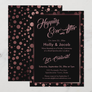 Invitation Joyeux à tout jamais Rosegold Confettis Bulles Noi