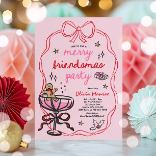 Invitation Joyeux amis Cocktail de Noël Fête de Noël