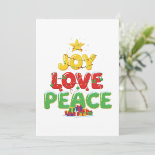 Invitation Joyeux Amour Paix Noël Arbre Festif