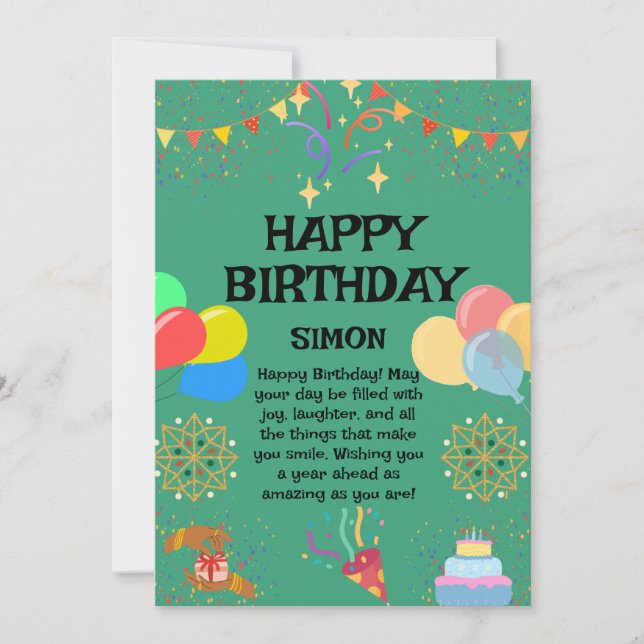 Invitation Joyeux Anniversaire (Devant)