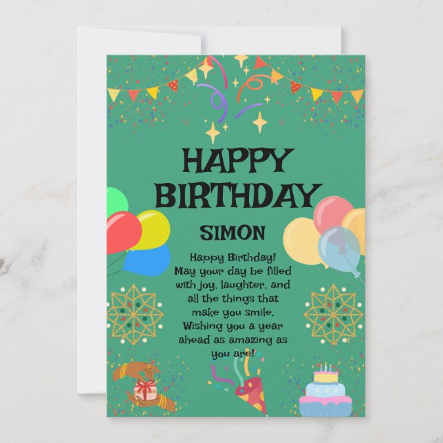 Invitation Joyeux Anniversaire (Devant)