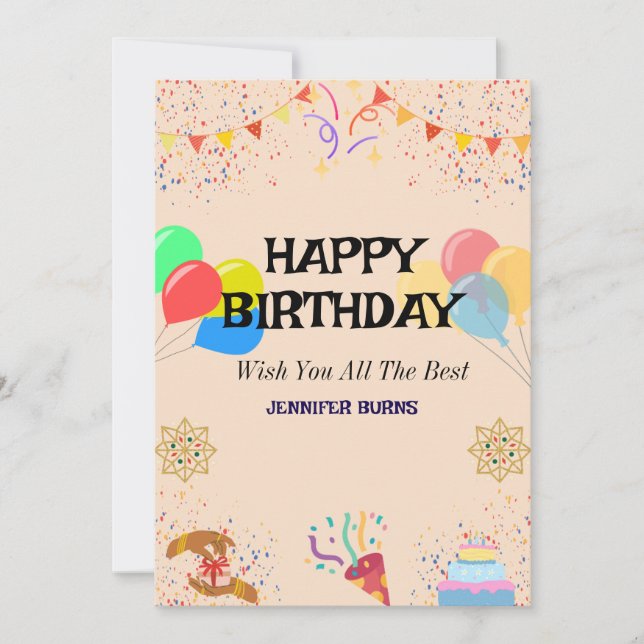 Invitation Joyeux Anniversaire (Devant)
