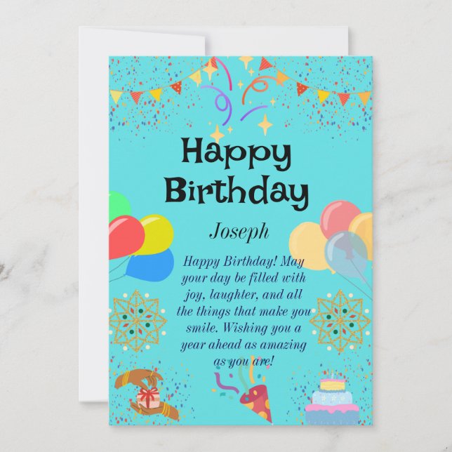 Invitation Joyeux Anniversaire (Devant)
