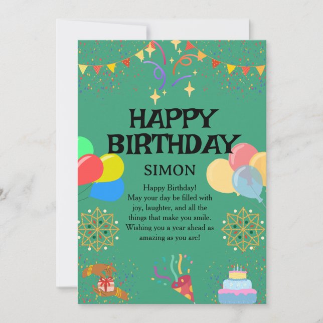 Invitation Joyeux Anniversaire (Devant)