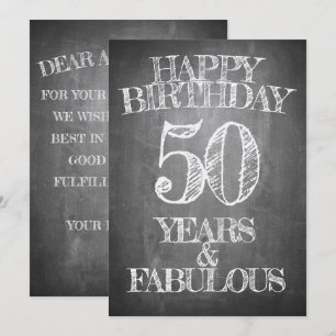 Invitation Joyeux Anniversaire - 50 Ans & Fabuleux