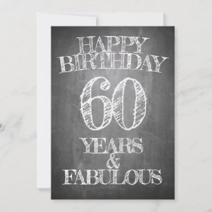 Invitation Joyeux Anniversaire - 60 Ans & Fabuleux sur tablea