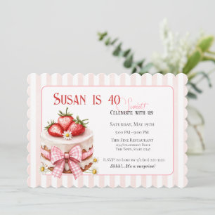 Invitation Joyeux Anniversaire à la Fraise Sucrée