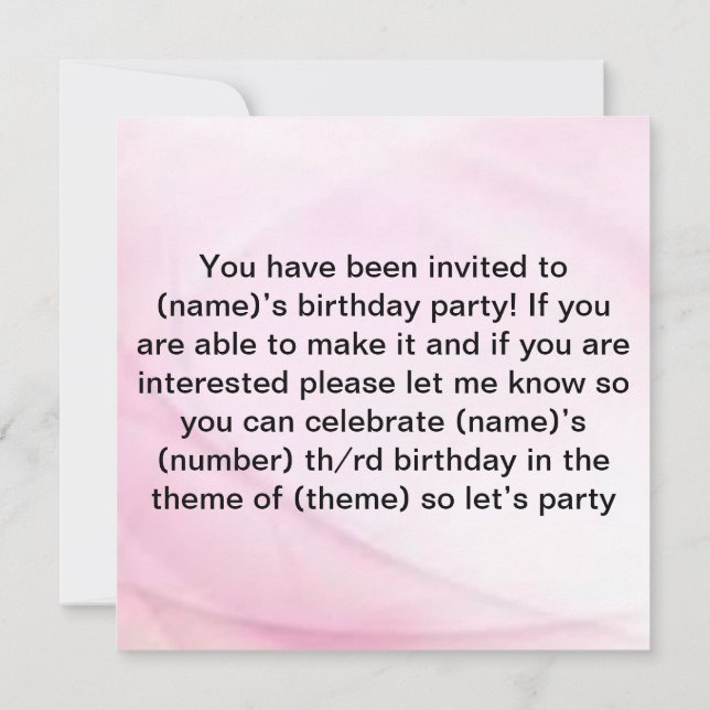 Invitation Joyeux anniversaire à une meilleure amie mignonne  (Dos)