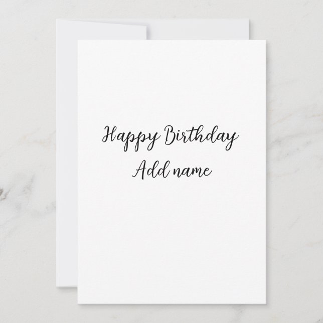 Invitation Joyeux anniversaire ajouter nom titre simple minim (Devant)