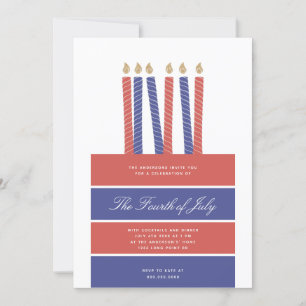 Invitation Joyeux anniversaire America Red Blue 4 juillet Par