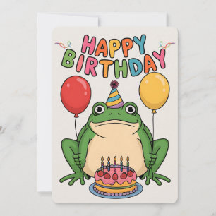 Invitation Joyeux Anniversaire amis Famille Funny Frog