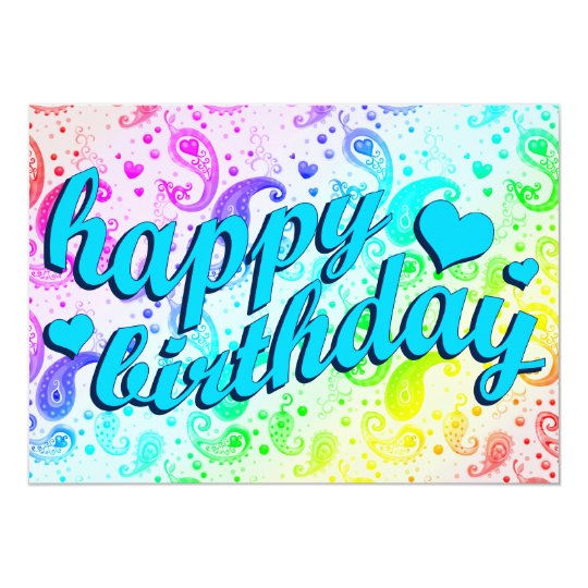 Invitation Joyeux Anniversaire Arc En Ciel Paisley Zazzle Fr Invitation Joyeux Anniversaire Arc En Ciel Paisley Zazzle Fr