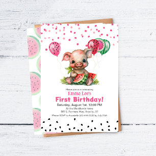 Invitation Joyeux Anniversaire au Petit Cochon Mignon Mangean