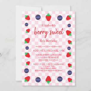 Invitation Joyeux Anniversaire aux Fruits Rouges