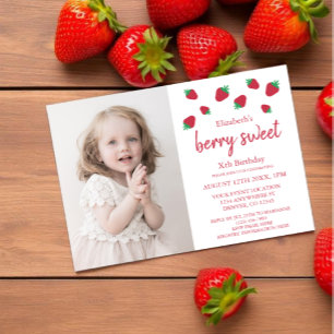 Invitation Joyeux Anniversaire aux Fruits Rouges