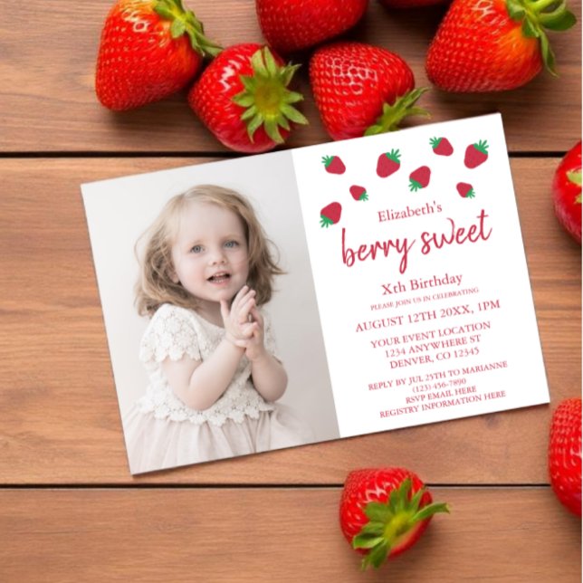 Invitation Joyeux Anniversaire aux Fruits Rouges (Créateur téléchargé)