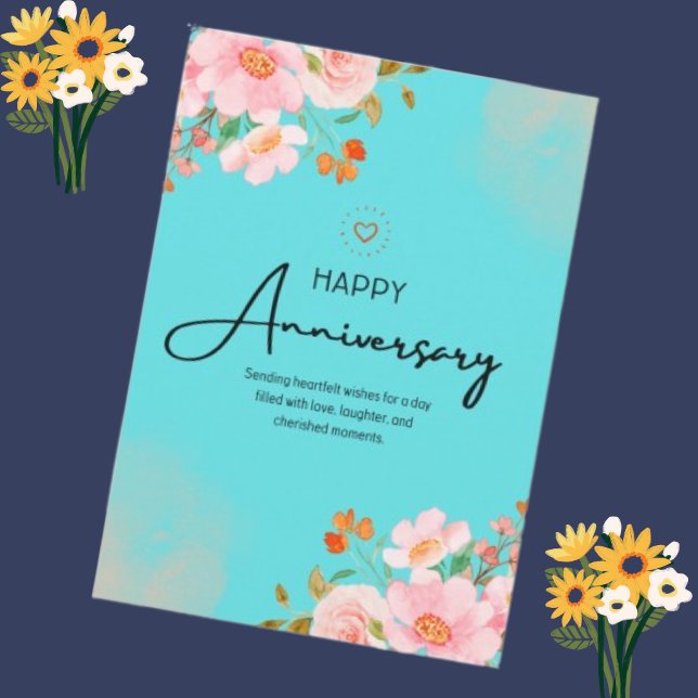 Invitation Joyeux Anniversaire avec des vœux sincères (Happy Anniversary Greetings Cards)