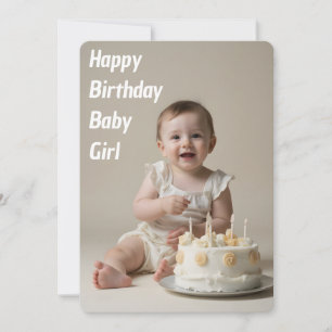 Invitation Joyeux Anniversaire Bébé Fille - Téléchargeable