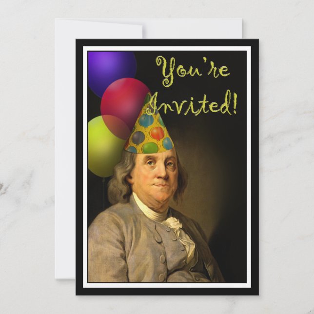 Invitation Joyeux anniversaire Benjamin Franklin (Devant)