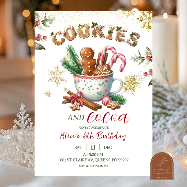 Invitation Joyeux Anniversaire Biscuits et Coco de Noël Hiver (Créateur téléchargé)