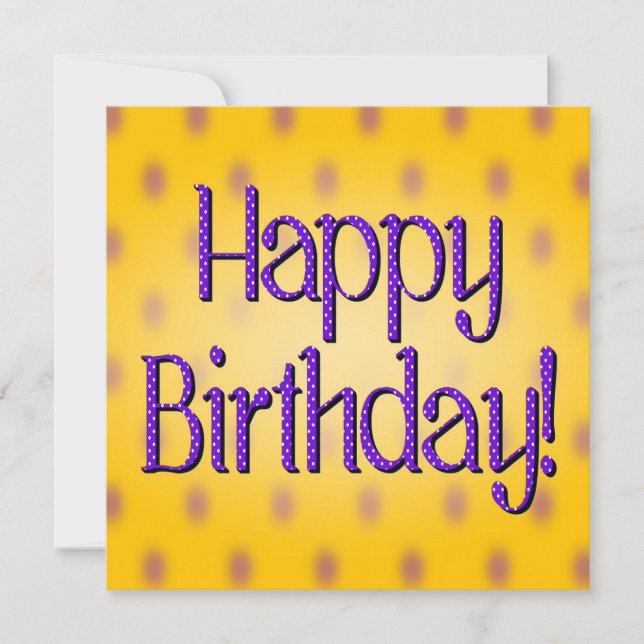 Invitation Joyeux Anniversaire Bleu Polka Point Texte Bkgrd J (Devant)