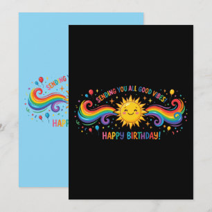 Invitation Joyeux Anniversaire Bonne Vibration Arc-en-Ciel So