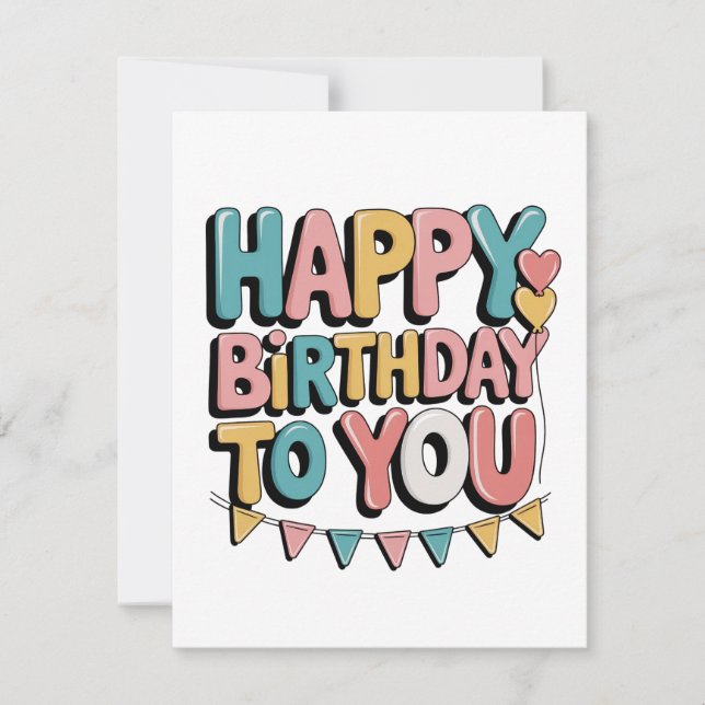 Invitation Joyeux Anniversaire Bulles (Devant)