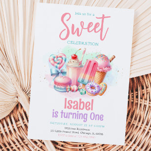 Invitation Joyeux Anniversaire Candy Land Sucré