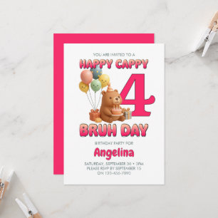 Invitation Joyeux Anniversaire CAPPY BRUH DAY Capybara Person
