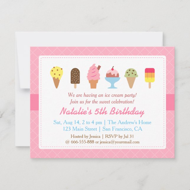 Invitation Joyeux Anniversaire, Cartons d'invitation pour une (Devant)