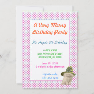 Invitation Joyeux Anniversaire Chat Vintage avec Lime Vintage