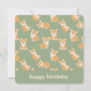 Invitation Joyeux anniversaire Cute Corgi Motif pour Amoureux