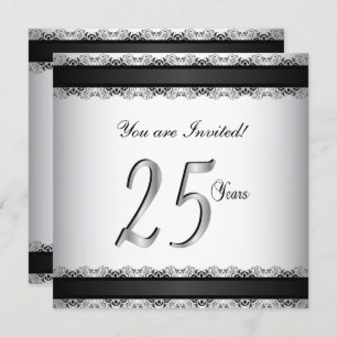 Invitation Joyeux anniversaire d'argent 25 ans