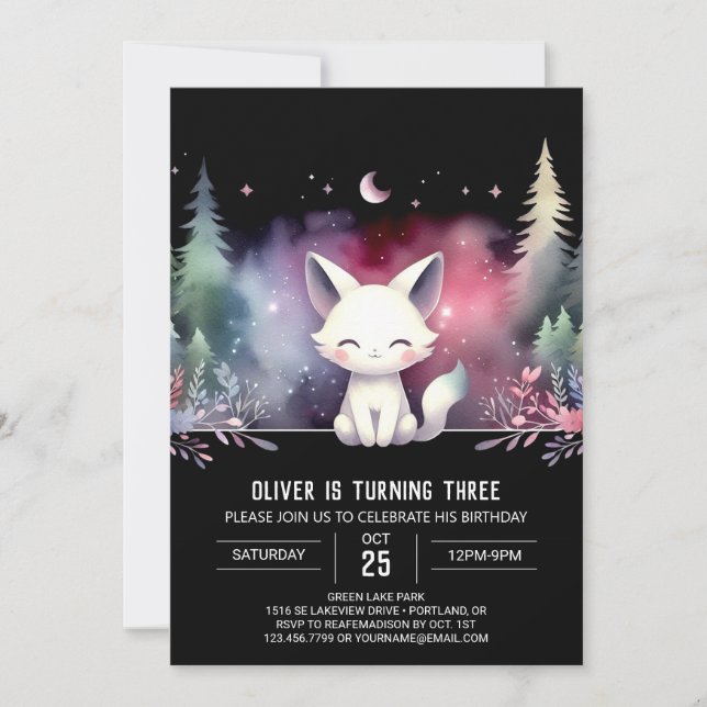 Invitation Joyeux anniversaire de chats modernes (Devant)