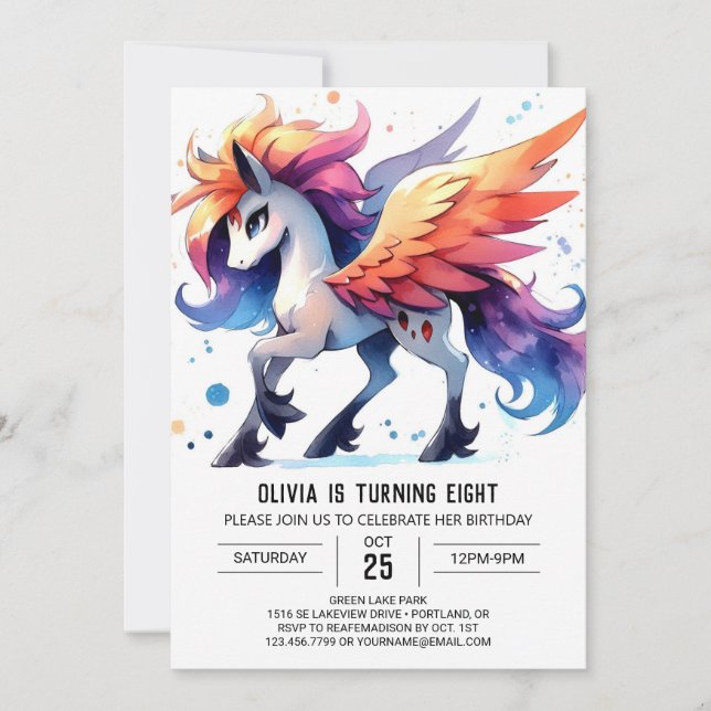 Invitation Joyeux anniversaire de Cheval Editable (Devant)