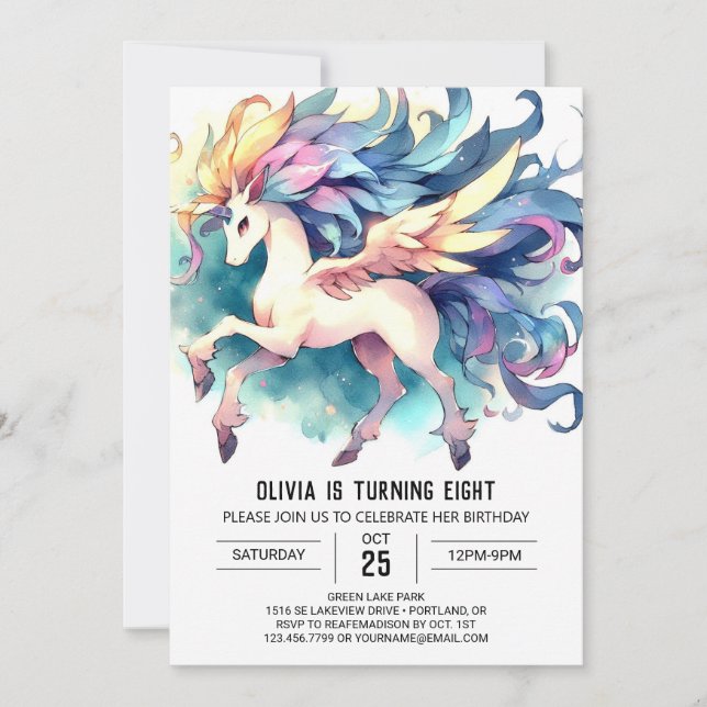 Invitation Joyeux anniversaire de Cheval en ligne (Devant)