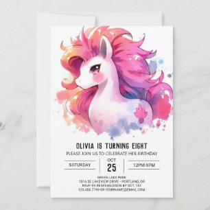 Invitation Joyeux anniversaire de Cheval Personnalisé
