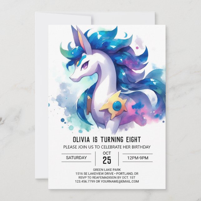 Invitation Joyeux anniversaire de Cheval Personnalisé (Devant)