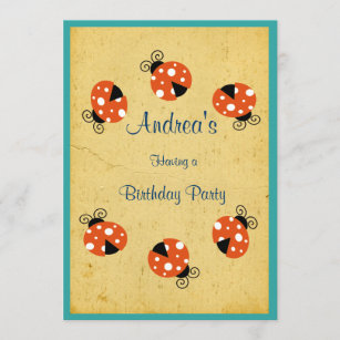 Invitations Joyeux Coccinelle Anniversaires Zazzle Fr