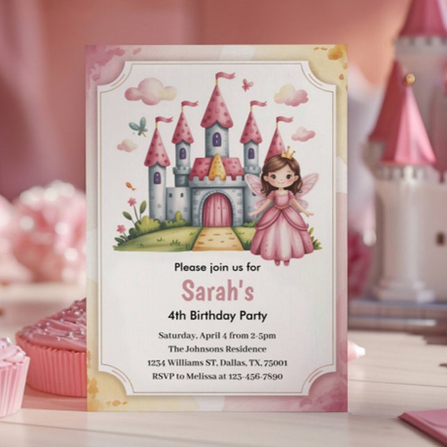 Invitation Joyeux Anniversaire de Conte de Fées Princesse (Créateur téléchargé)