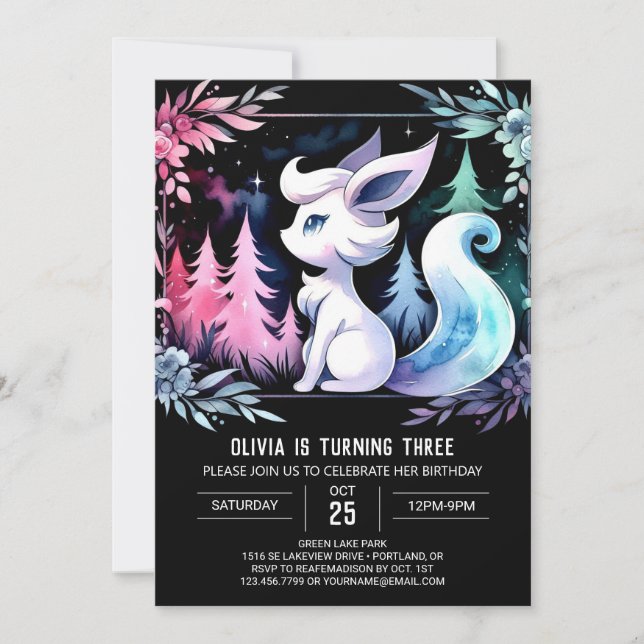 Invitation Joyeux anniversaire de Jungle Wolf (Devant)