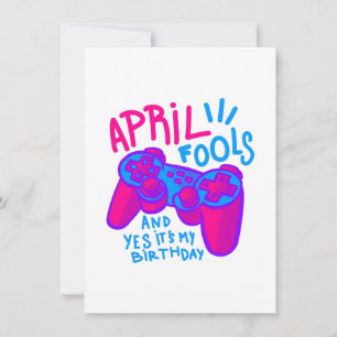 Invitation Joyeux anniversaire de poisson d'avril gamer