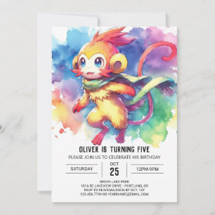Invitation Joyeux anniversaire de singe modifiable