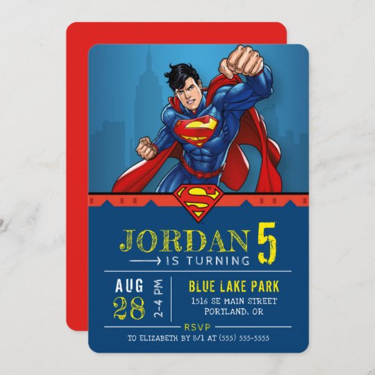 Superman Personnalisé Fête D'Anniversaire invitations vous remercier carte invite x8