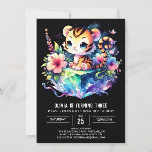 Invitation Joyeux anniversaire de Tigre Moderne
