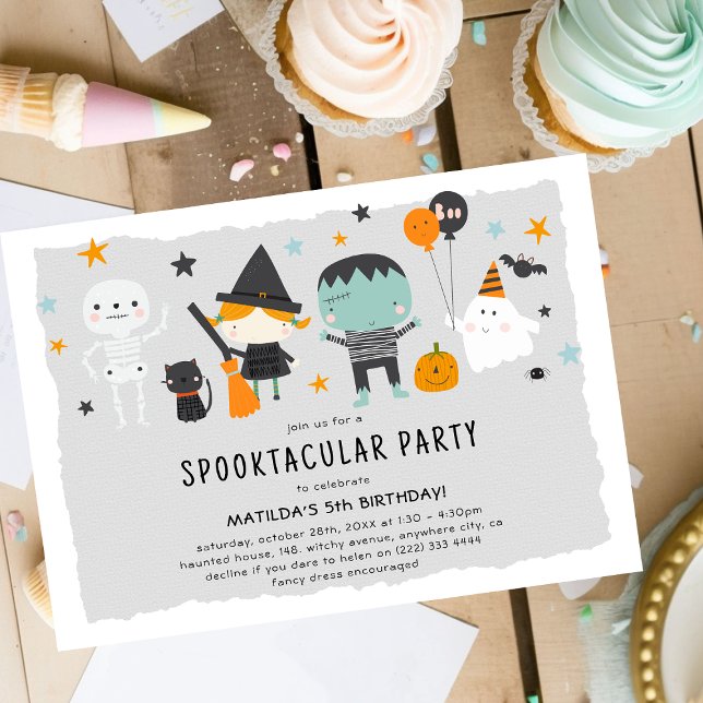 Invitation Joyeux Anniversaire d'Halloween pour Enfants (Créateur téléchargé)