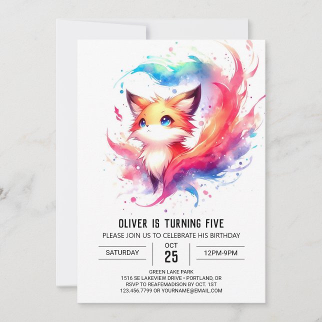 Invitation Joyeux anniversaire Digital Fox (Devant)