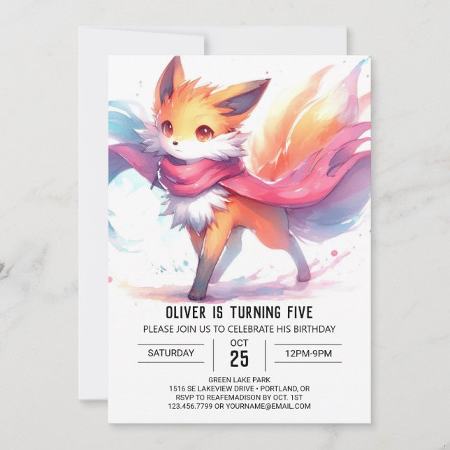 Invitation Joyeux anniversaire Digital Fox (Devant)
