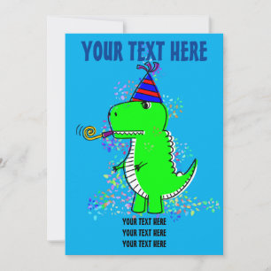 Invitation Joyeux anniversaire dinosaure confetti mignon 