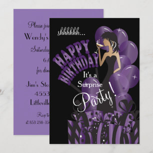 Invitation Joyeux anniversaire Diva Girl   Nom do-it-yourself